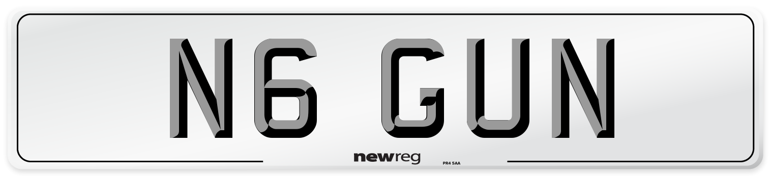 N6 GUN Number Plate from New Reg